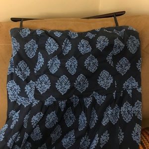 2-color strapless dress